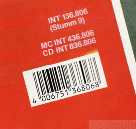Detailansicht Barcode und Katalognummer