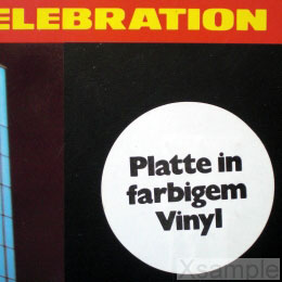 Weisser Sticker mit Aufdruck: Platte in farbigem Vinyl