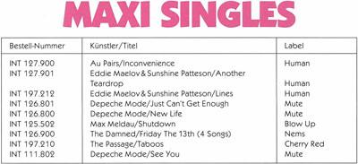 Ausschnitt Katalog Maxi-Singles